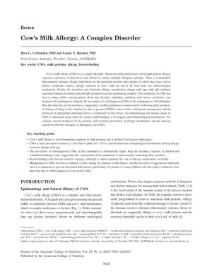 Cow's Milk Allergy