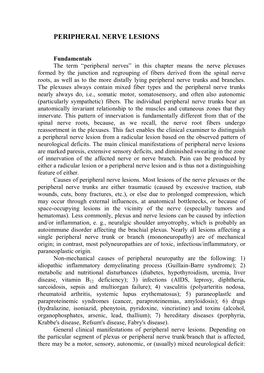 Peripheral Nerve Lesions