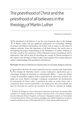 The Priesthood of All Believers Is One the Most Important Ideas in The