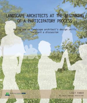 Landscape Architects at the Beginning of a Participatory Process