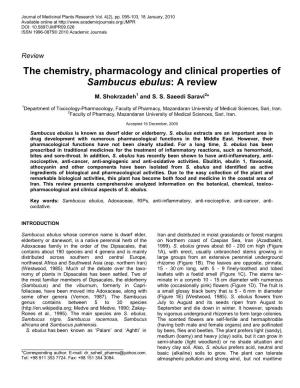 The Chemistry, Pharmacology and Clinical Properties of Sambucus Ebulus: a Review