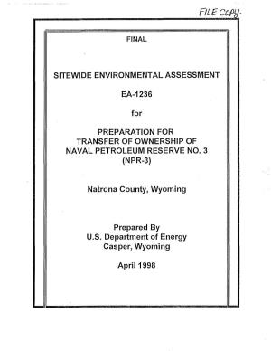 SITEWIDE ENVIRONMENTAL ASSESSMENT EA-1236 For