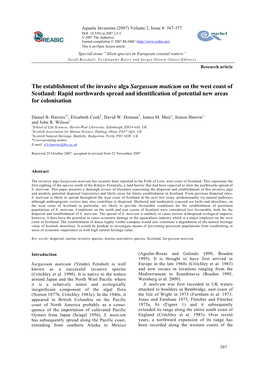 The Establishment of the Invasive Alga Sargassum