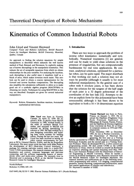 Kinematics of Common Industrial Robots