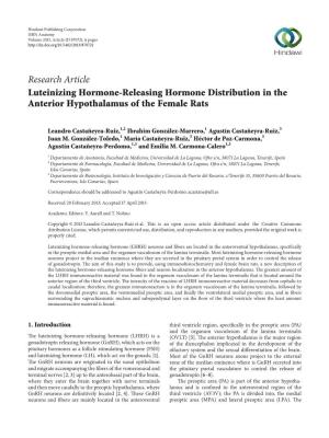 Luteinizing Hormone-Releasing Hormone Distribution in the Anterior Hypothalamus of the Female Rats