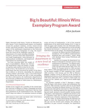 Big Is Beautiful: Illinois Wins Exemplary Program Award