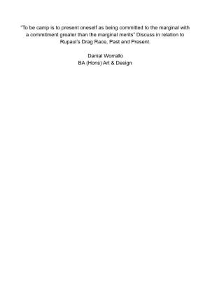 Final Dissertation, Danial Worrallo 2019:2020