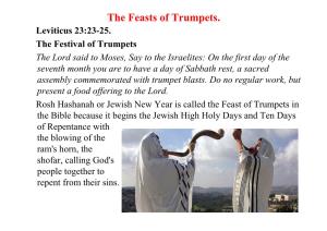 The Feasts of Trumpets. Leviticus 23:23-25