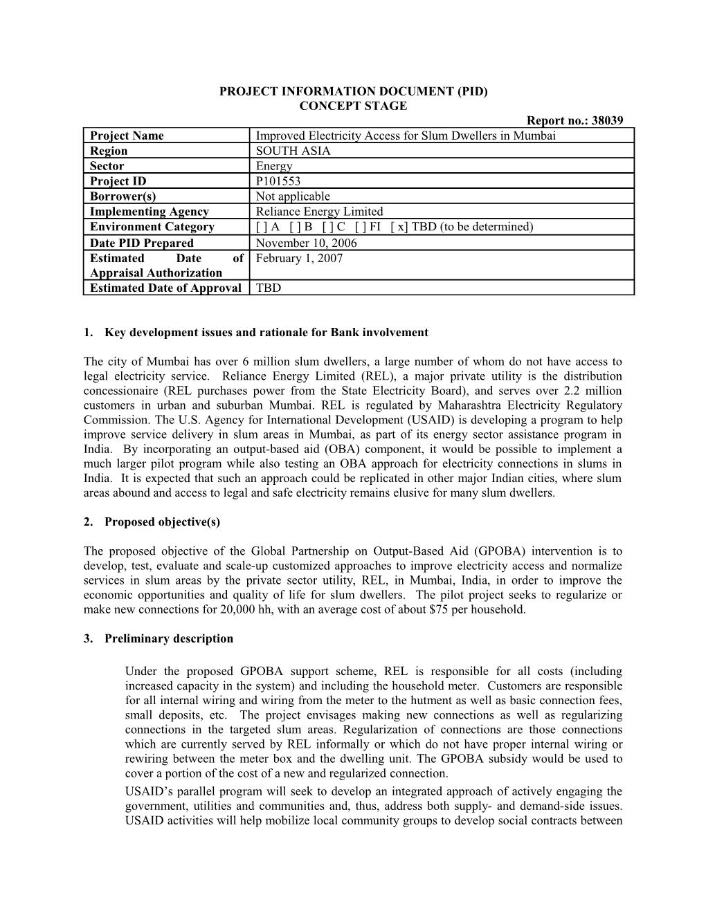 Project Information Document (Pid) s45