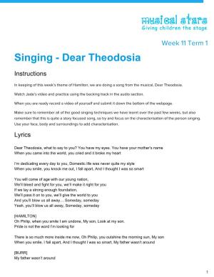 Singing - Dear Theodosia