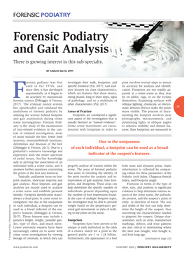 Forensic Podiatry and Gait Analysis