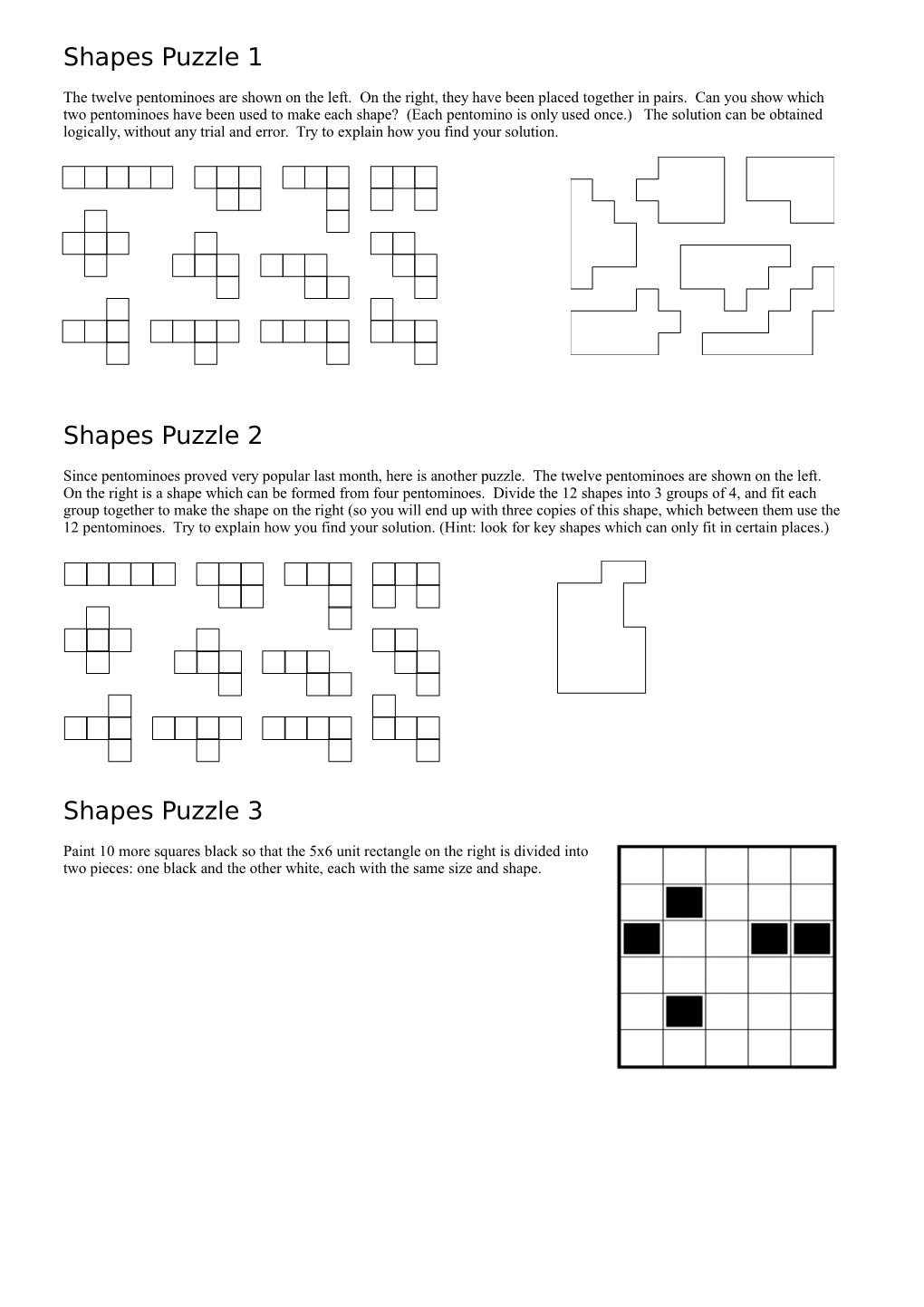 Shapes Puzzle 1