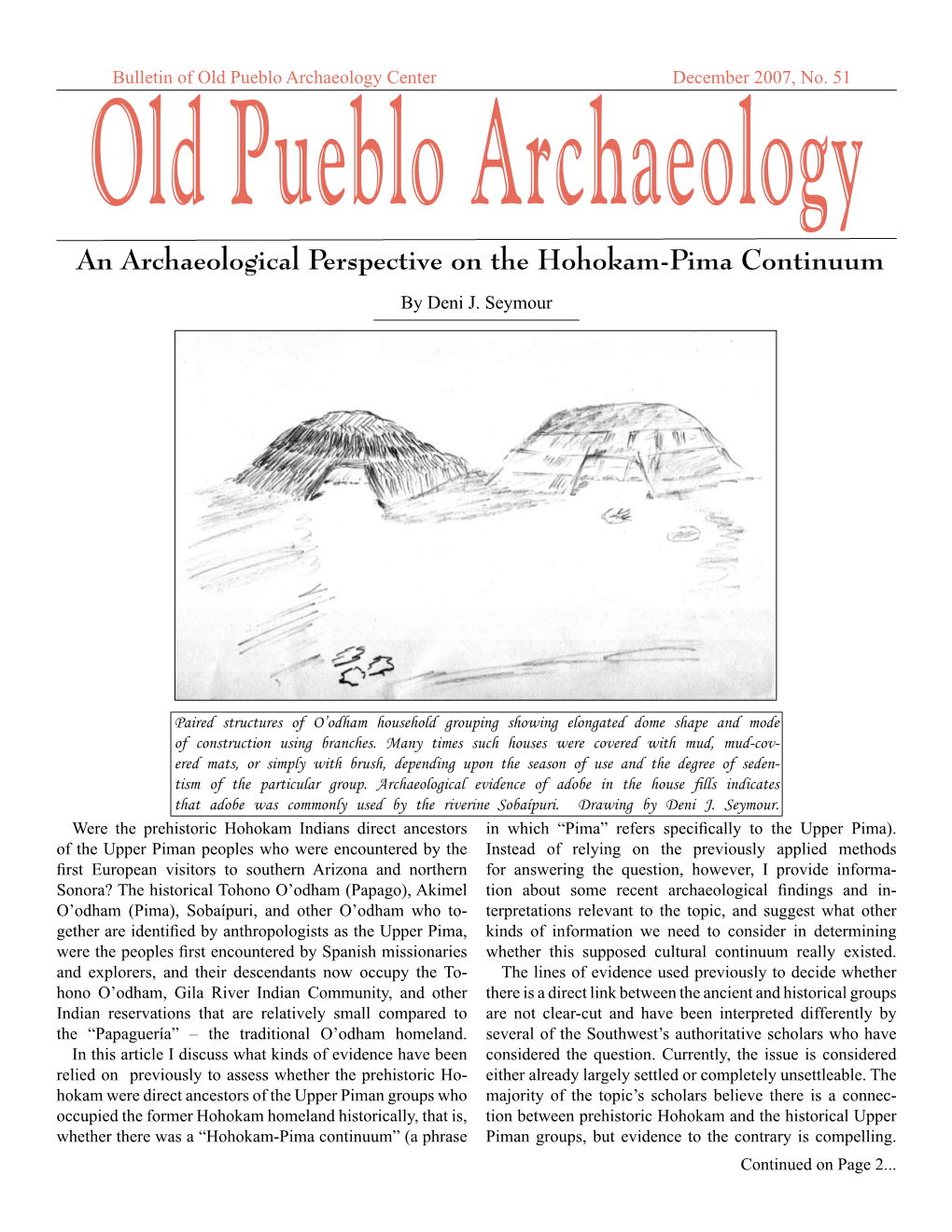 An Archaeological Perspective on the Hohokam-Pima Continuum