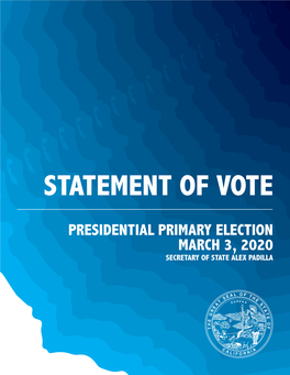 Statement of Vote Presidential Primary
