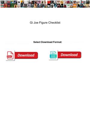 Gi Joe Figure Checklist