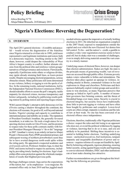 Nigeria's Elections