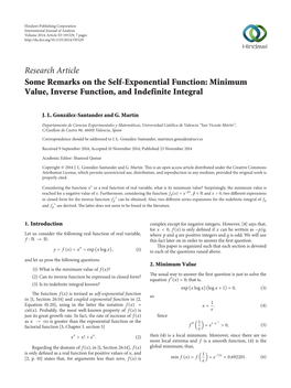 Some Remarks on the Self-Exponential Function: Minimum Value, Inverse Function, and Indefinite Integral