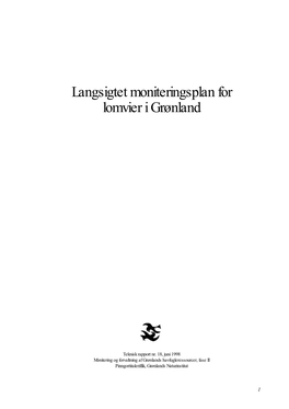 Langsigtet Moniteringsplan for Lomvier I Grønland