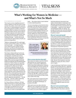 What's Working for Women in Medicine