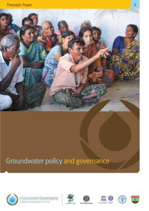 Groundwater Policy and Governance