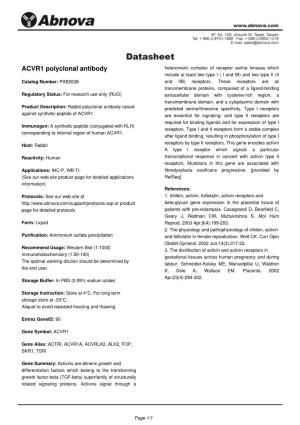 ACVR1 Polyclonal Antibody