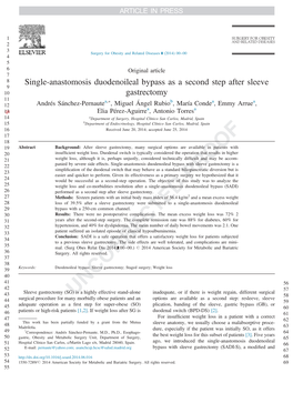 Single-Anastomosis Duodenoileal Bypass As a Second Step After