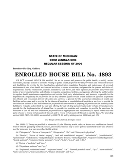 ENROLLED HOUSE BILL No. 4893