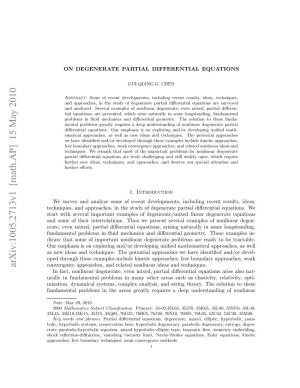 On Degenerate Partial Differential Equations
