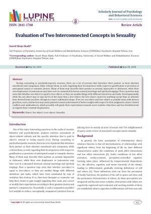Evaluation of Two Interconnected Concepts in Sexuality
