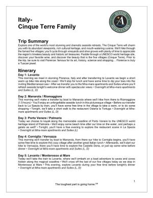 Italy- Cinque Terre Family