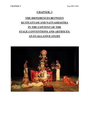 Chapter: 3 the Differences Between Kutiyattam and Natyashastra in the Context of the Stage Conventions and Artifices