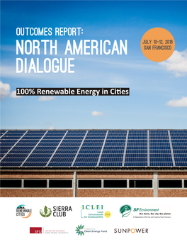 Outcomes Report: North American Dialogue on 100% Renewable Energy in Cities