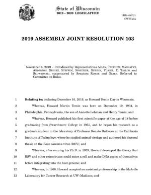 2019 Assembly Joint Resolution 103