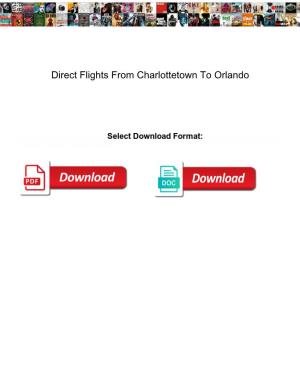 Direct Flights from Charlottetown to Orlando