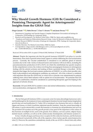 Why Should Growth Hormone (GH) Be Considered a Promising Therapeutic Agent for Arteriogenesis? Insights from the GHAS Trial