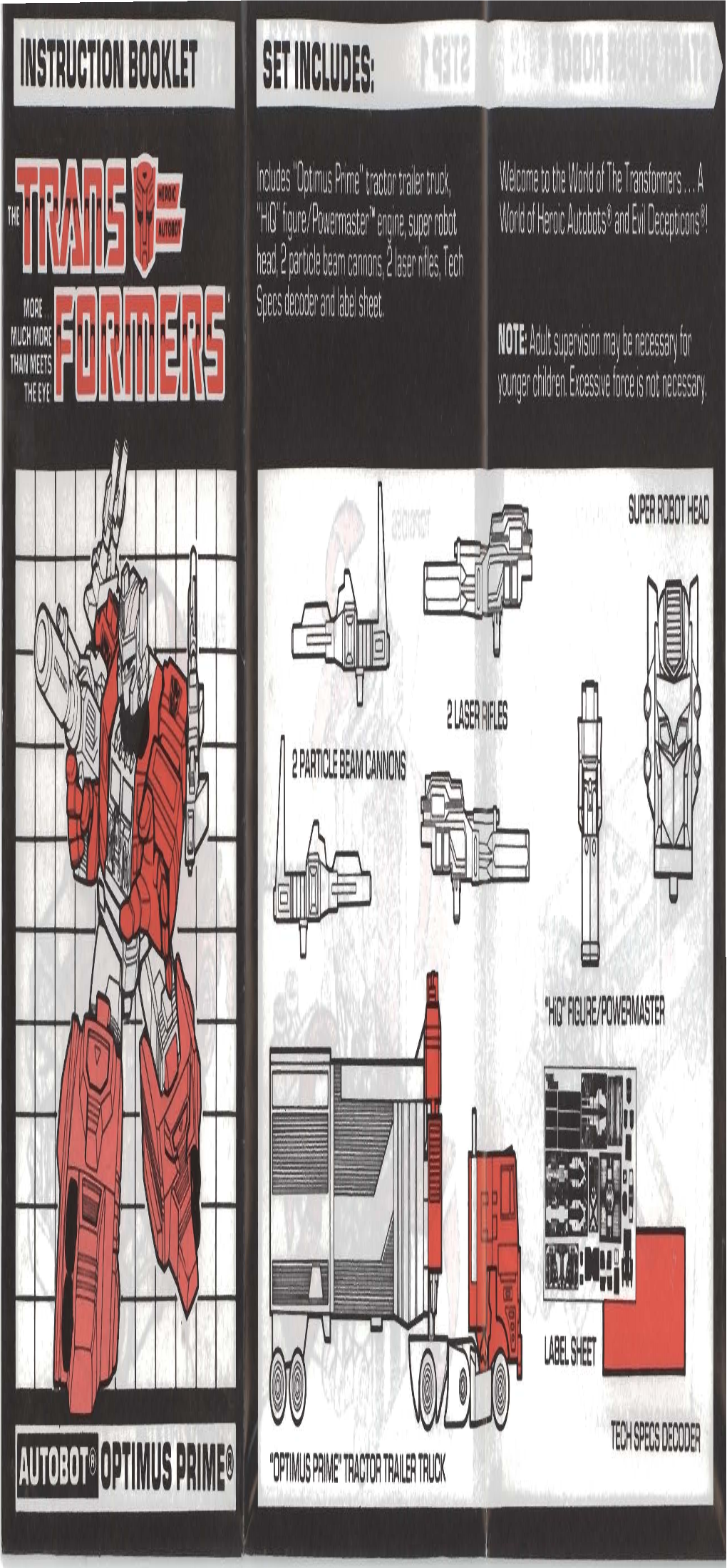 Transformers Autobot Optimus Prime Instructions