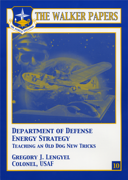 Department of Defense Energy Strategy Lengyel Teaching an Old Dog New Tricks Cut Along Dotted Line