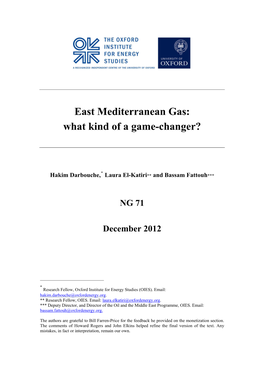 East Mediterranean Gas: What Kind of a Game-Changer?