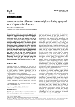 A Concise Review of Human Brain Methylome During Aging and Neurodegenerative Diseases