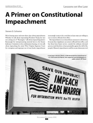 A Primer on Constitutional Impeachment