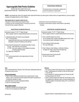 Hypercoagulable State Practice Guidelines