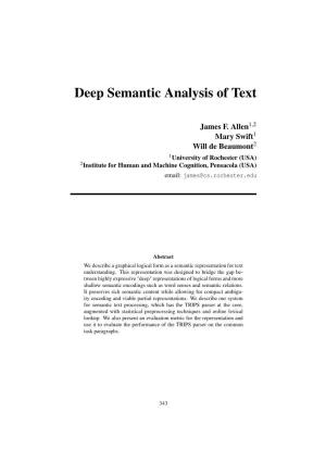 Deep Semantic Analysis of Text