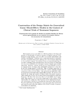 Construction of the Design Matrix for Generalized Linear Mixed-E Ects