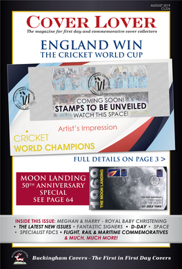 Cover Lover the Magazine for First Day and Commemorative Cover Collectors ENGLAND WIN the CRICKET WORLD CUP