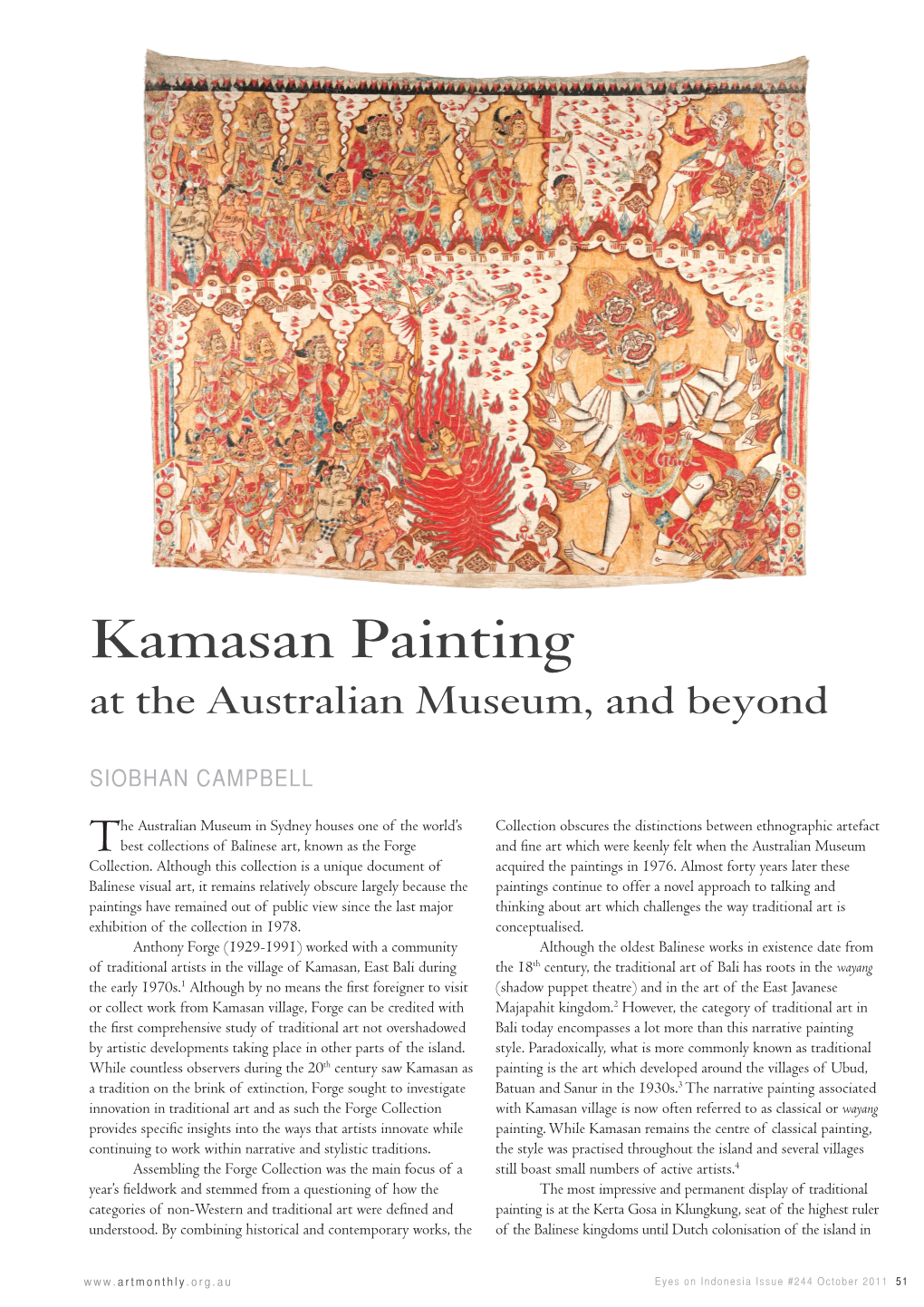 Kamasan Painting at the Australian Museum, and Beyond