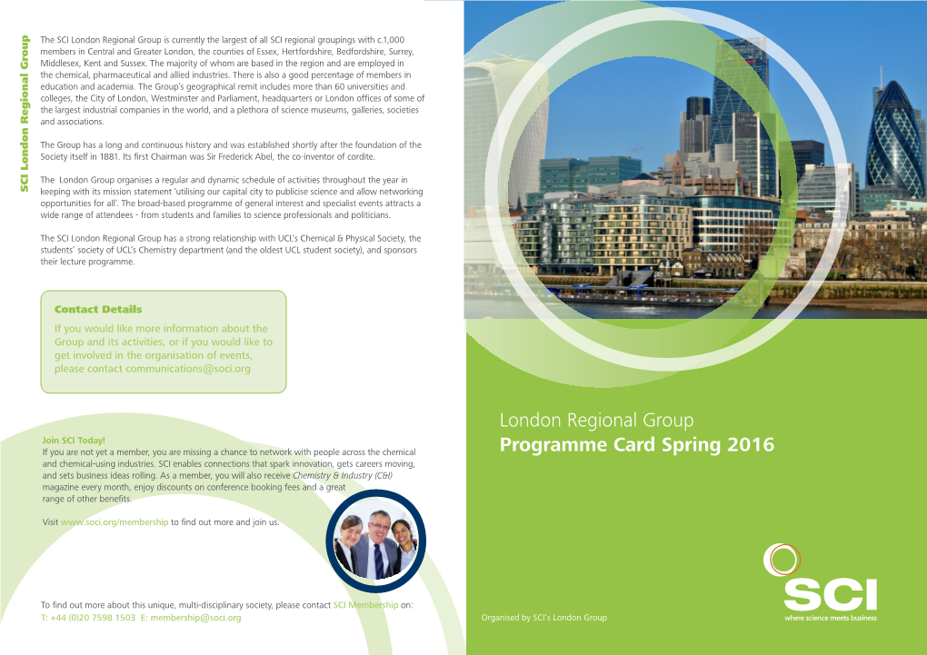 London Regional Group Programme Card