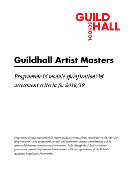 Guildhall Artist Masters