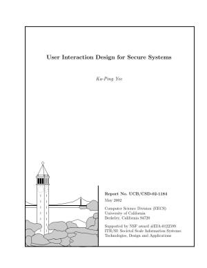 User Interaction Design for Secure Systems