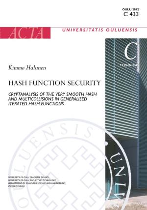 Hash Function Security : Cryptanalysis of the Very Smooth Hash