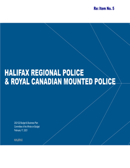 Proposed 2021-22 Halifax Regional Police and Royal Canadian